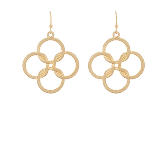 Clover Metal Drop Earrings - Picture 3 of 3